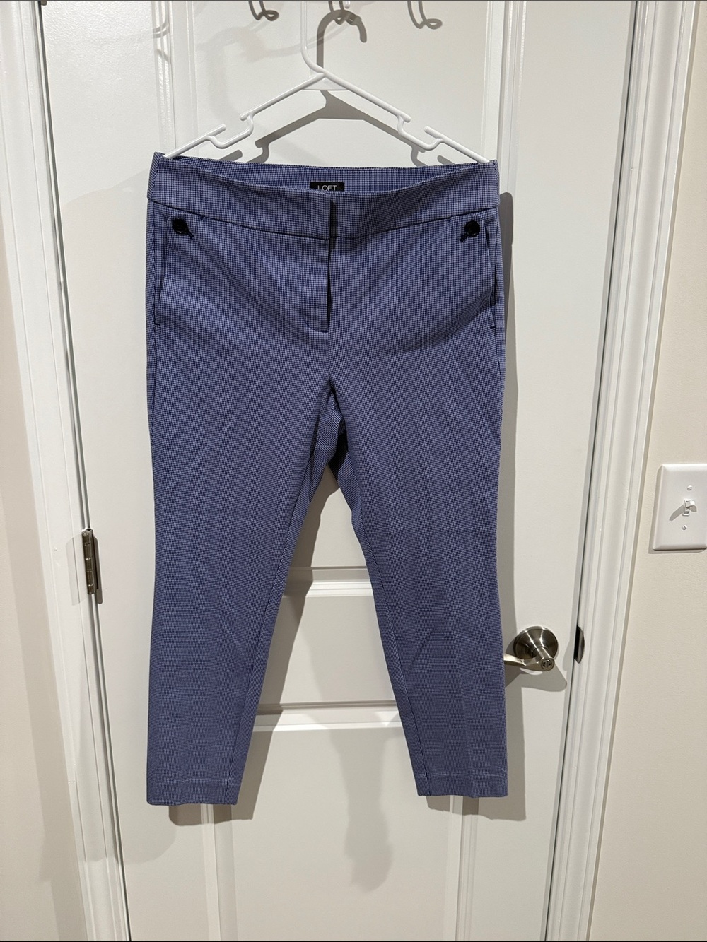LOFT Periwinkle Cropped Ponte Ankle Pants